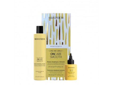 SELECTIVE Smooth rinkinys on care: šampūnas 275ml + laminavimo priemonė 100ml